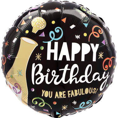 Foil Balloon - "HAPPY Birthday YOU ARE FABULOUS!" - Gold Bubbly - 45 cm